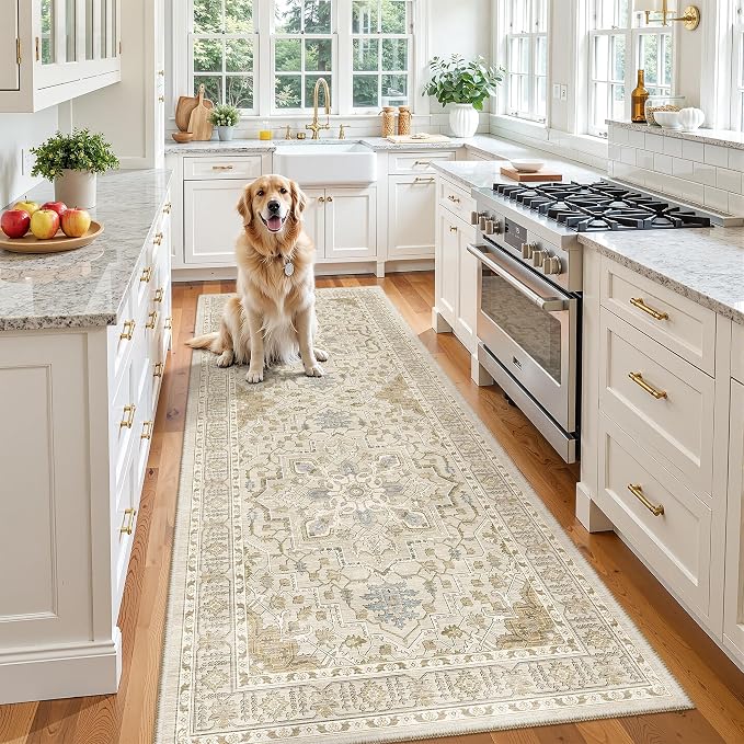 Madane Hallway Runner 3x8, Kitchen Rugs Washable Entry Rug, Soft Low-Pile by Madane