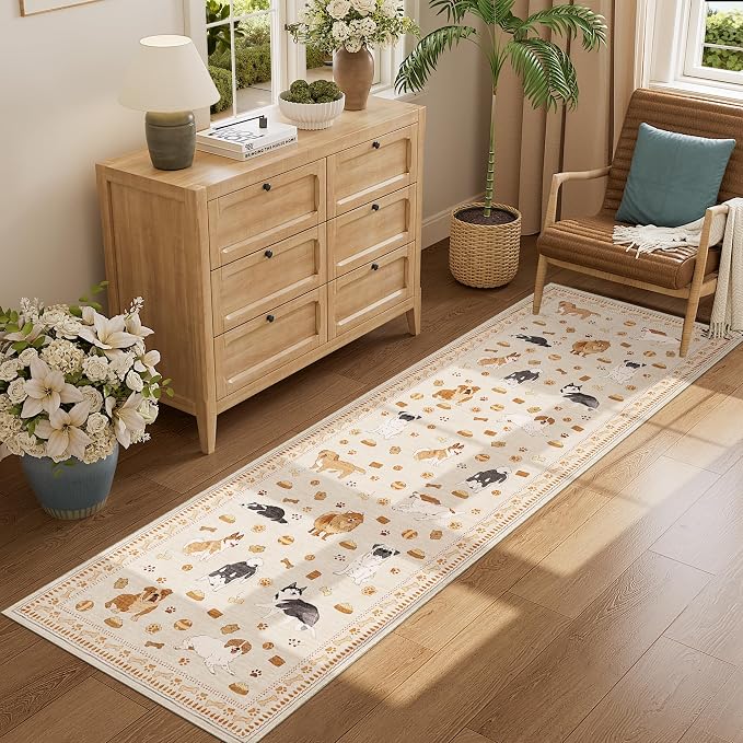DUKINO 2.6x8 Kitchen Runner Rug, Washable Non Slip Dog Rug, Stain Resistant - Image 7