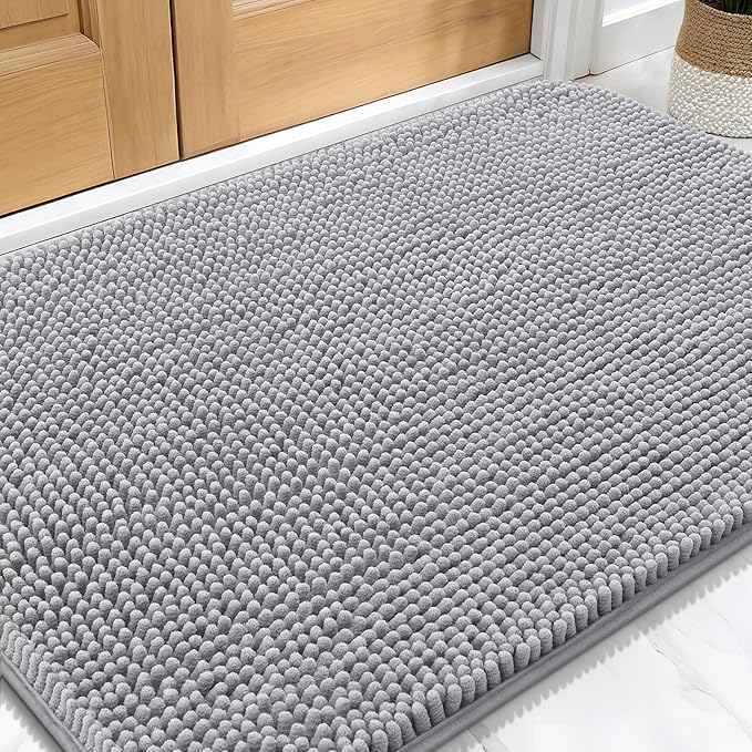 OLANLY Dog Door Mat for Muddy Paws 32x20, Super Absorbent Chenille Mud Mat | by OLANLY