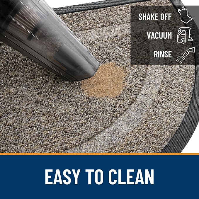 OLANLY Half Circle Front Door Mat Outside 47x23 All-Season Rubber Doormat | - Image 5