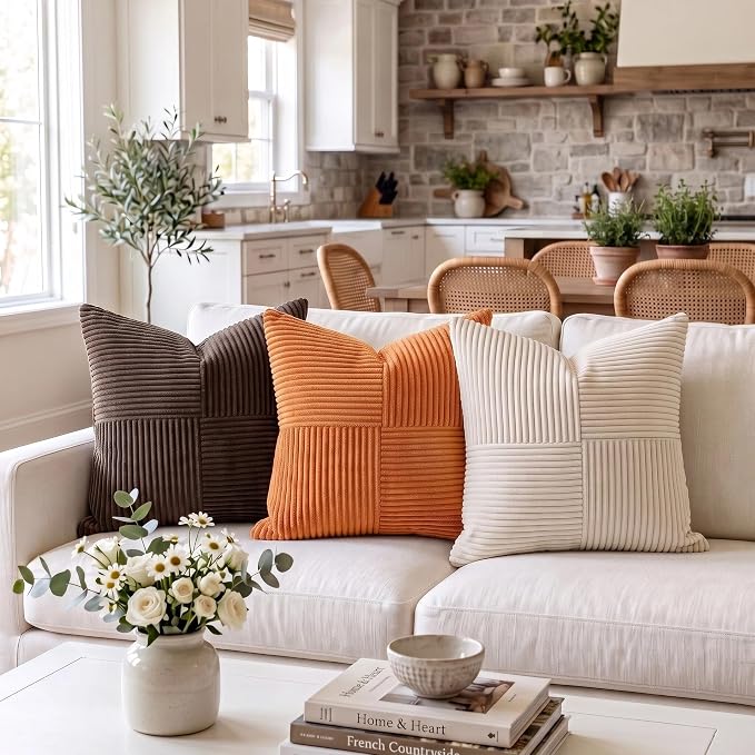 Fancy Homi 2 Packs Burnt Orange Decorative Throw Pillow Covers 20x20 Inch - Image 2