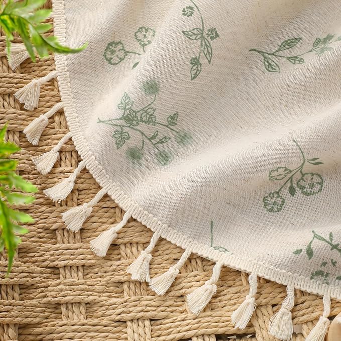 Boho Floral 100% Blackout Curtains 84 Inch 2 Panels Green | Farmhouse Vintage - Image 5