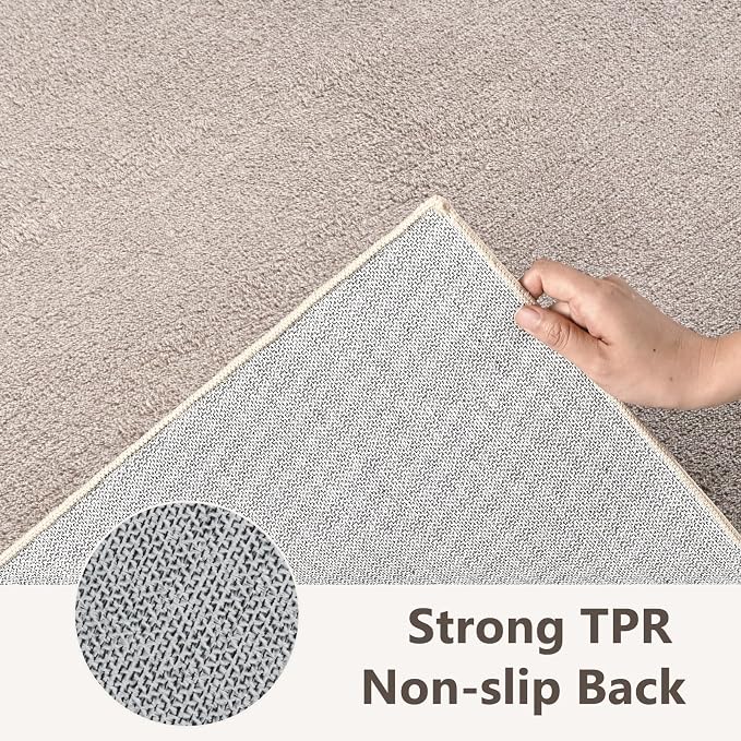 2x8 Oatmeal/White Runner Rug Washable Non-Slip - Image 5