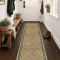 Soft Taupe 2x7 Runner Rug for Hallway, Natural Runner Rug for Kitchen, Non-Slip by HazoHaus