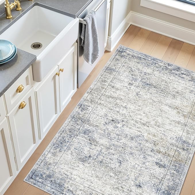 3x4 Rugs for Entryway, Washable Area Rug, Neutral Rug, Stain Resistant Indoor - Image 5