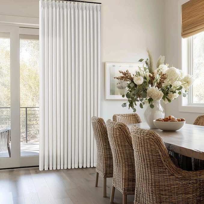 102 Inch Linen Pleat Neutral Semi Sheer Privacy Beige White Curtains 50x102 | - Image 7
