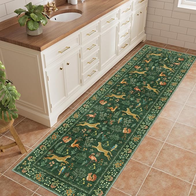 DUKINO 2.6x8 Rug for Hallway, Washable Kitchen Runner Rug Non Slip, Stain - Image 3