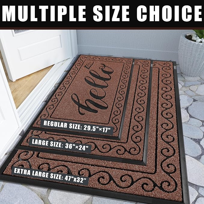 Yimobra Welcome Mats for Front Door 36x24, Heavy Duty Waterproof Outdoor Door - Image 5