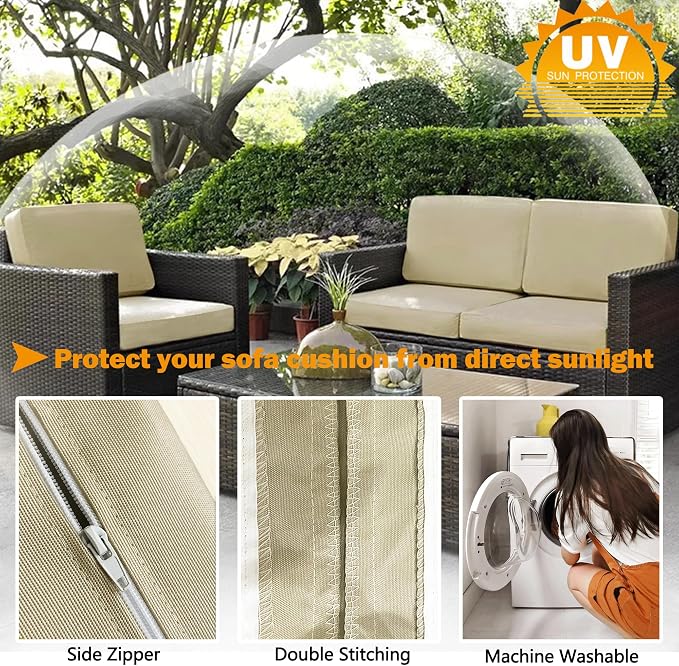 Sqodok Outdoor Cushion Covers 18x18 inch, Wicker Chair - Image 5