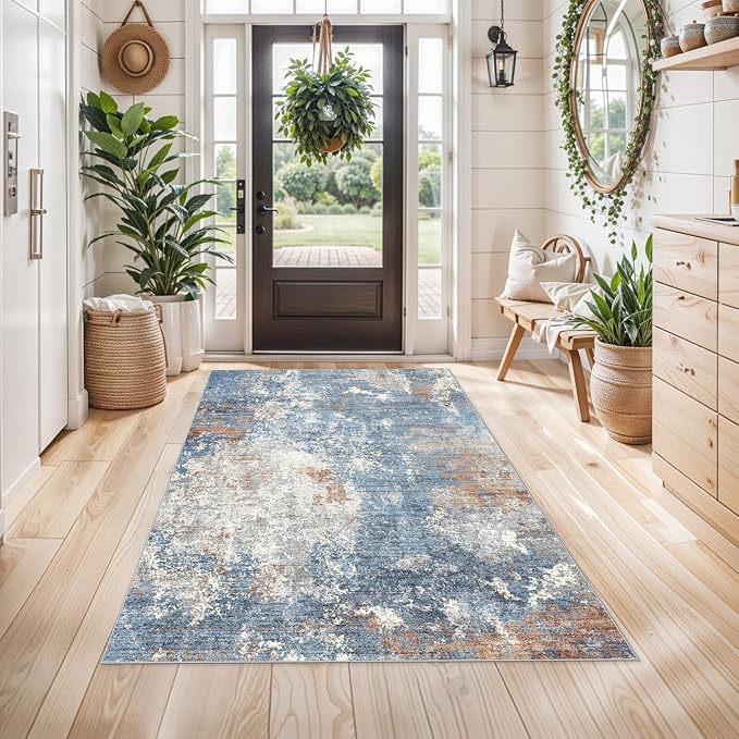 4x5 Washable Entryway Rug – Non-Slip Low Pile Throw Area Rug - Image 3
