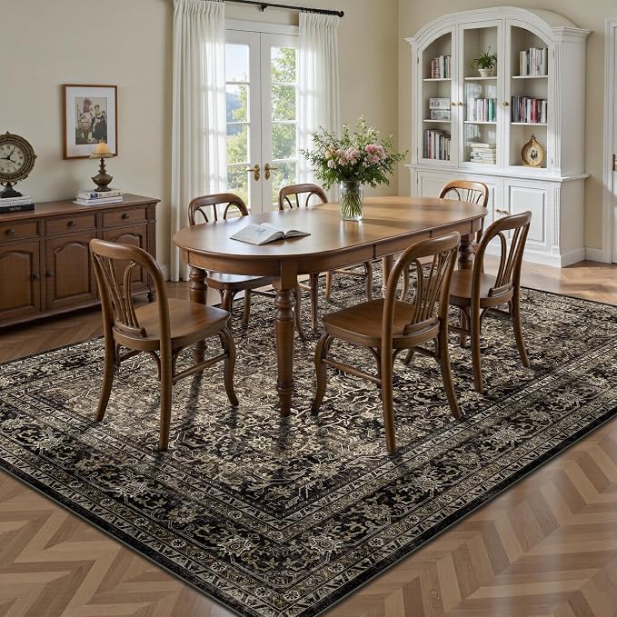 6x9 Area Rugs - Washable Vintage Retro Living Room Rug, Soft Ultra Thin Non - Image 4