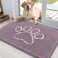 OLANLY Dog Door Mat for Muddy Paws 36x24, Paw Print Design Chenille Mud Mat | by OLANLY