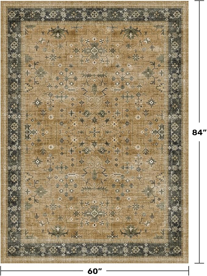 Rustic Taupe Area Rug 5x7 for Living Room - Image 2