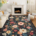 DUKINO 5x8 Area Rug for Bedroom, Soft Floral Washable Rug Non Slip, by DUKINO