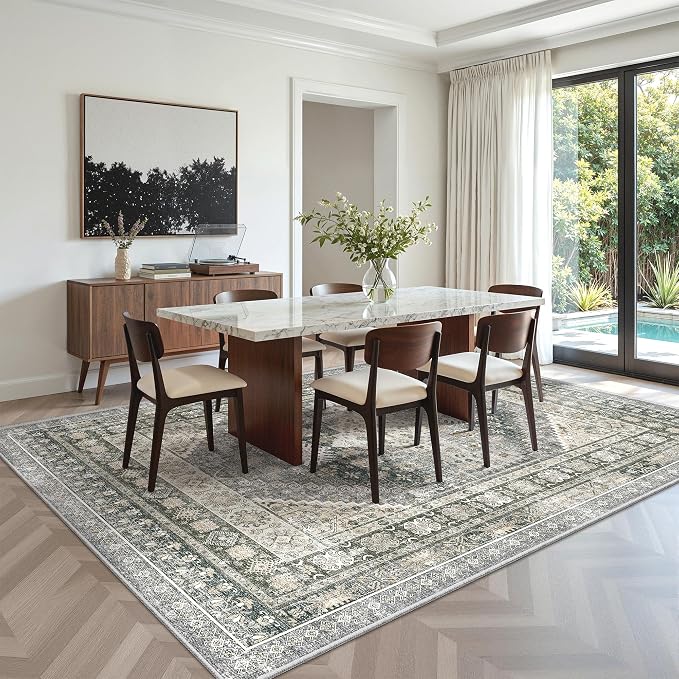 6x9 Area Rugs for Living Room, Large Washable Rug, Wheat | Rugs for Bedroom - Image 8