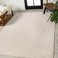 Eyely NCS101A-3 Scandinavian Odense Minimalist Angle Geometric Indoor Area Rug, Modern, Contemporary, Coastal, Bohemian, Bedroom, Kitchen, Living Room, Non Shedding, Ivory/Cream, 3' x 5'