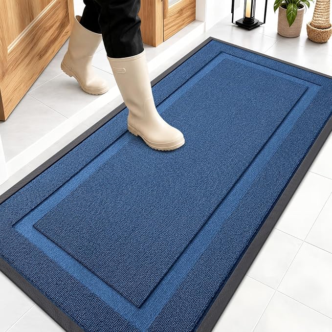 OLANLY Front Door Mat Outside 47x23, All-Season Heavy-Duty Rubber Doormat | by OLANLY