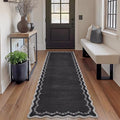 GarveeHome 2.5x8 Scalloped Washable Runner Rug Non Slip Hallway Kitchen Rug | by GarveeHome