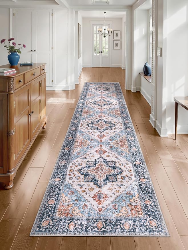 SERISSA 2'6"x12' Washable Non Slip Boho Runner Rug by SERISSAHomeDecorCollection