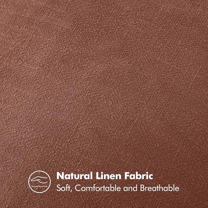 MIULEE Decorative Linen Euro Sham Pillow Covers 24x24 Autumn Glaze | Boho - Image 3