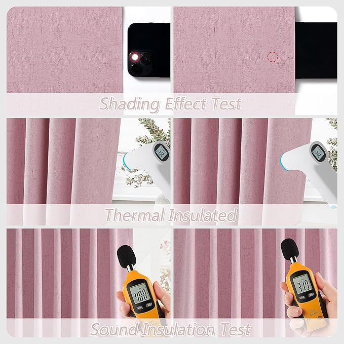 100% Blackout Curtains 120 Inch Length 2 Panels Set - Image 5
