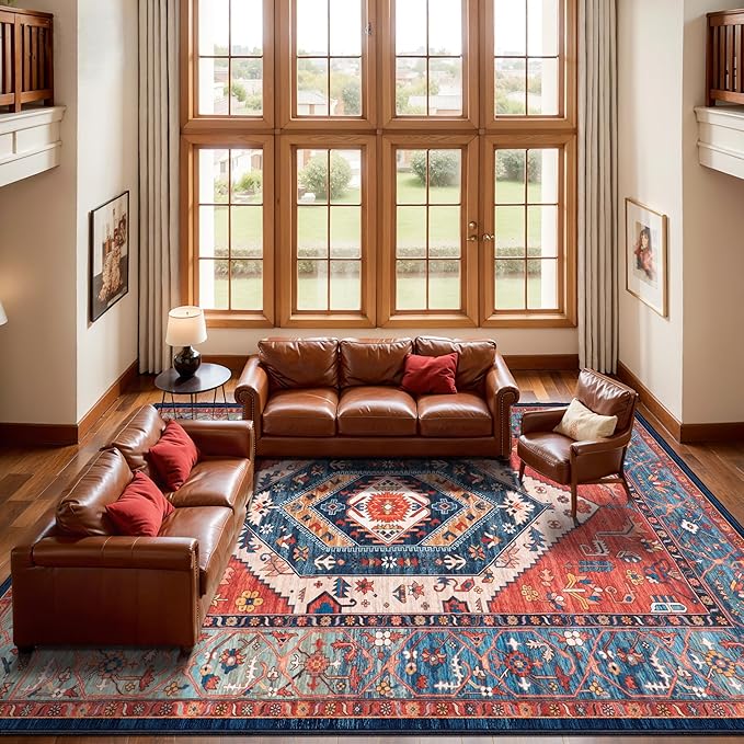 SERISSA 10x12 Washable Non Slip Boho Area Rug - Image 2