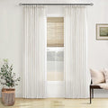 Natural Pinch Pleated Linen Semi Sheer Curtains 78 Inches Long 2 Panels | by Twodrapes