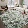 Rugflix 4x6 Area Rugs for Living Room, Washable Dark Green Large Rug | Machine by RugflixAreaRugs