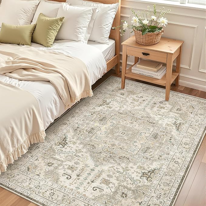 Madane Area Rug 4x6 Washable Rugs Vintage by Madane