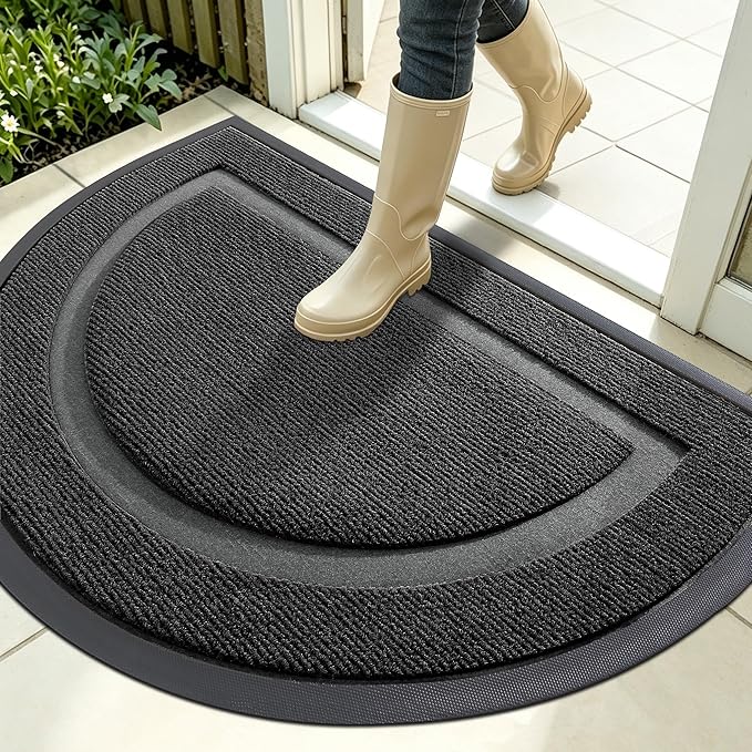 OLANLY Half Circle Front Door Mat Outside 35x23 All-Season Rubber Doormat | by OLANLY