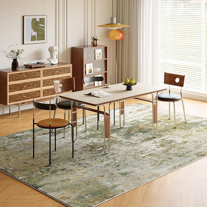 Green Washable Rug 5x7 Area Rugs - Image 3