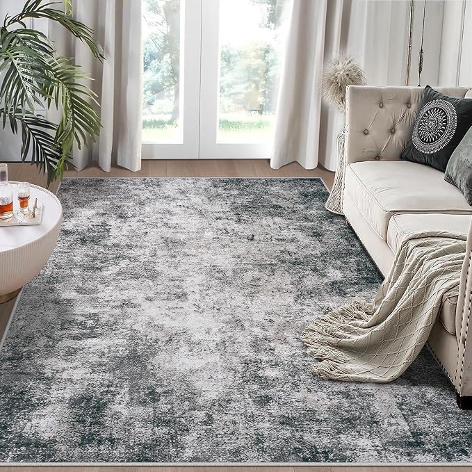 Aelenmu 6x9 Area Rugs for Living Room Bedroom Dining Room Washable Black | Soft by Aelenmu