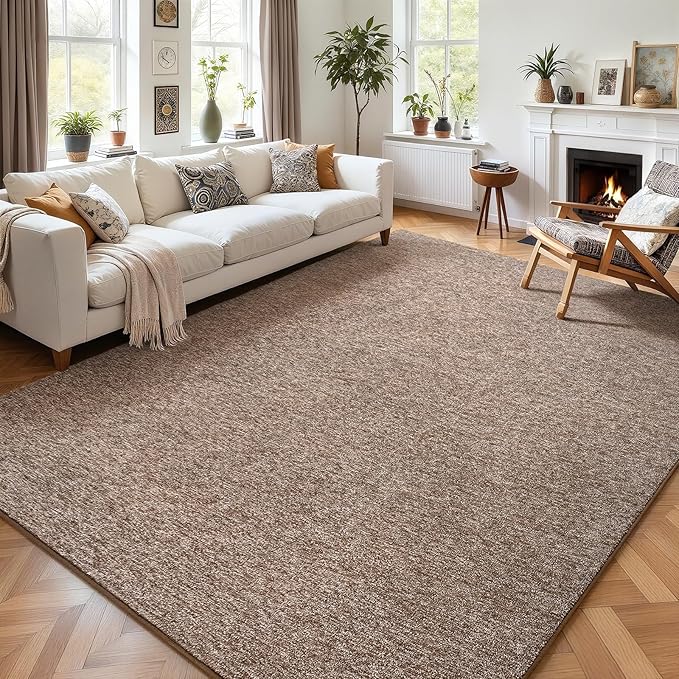 6x9 Area Rugs for Living Room Non Slip Dorm Bedroom Rug, Matte Brown | Modern by AROGANAREARUG