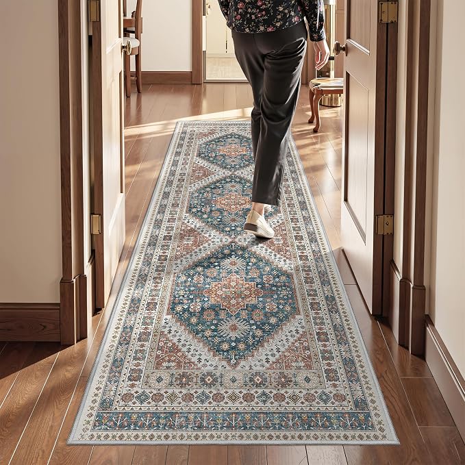 Kitchen Runner Rug Non Slip Washable Rugs 2.5x8, Carpet Runner by Restydon