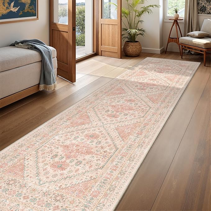 2.5x10 Kitchen Runner Rug Non Slip Vintage Washable Rugs, Carpet Runner - Image 8