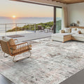 Soalmost 9x12 Area Rugs for Living Room Washable Rug Abstract Pink/Grey | by Soalmost