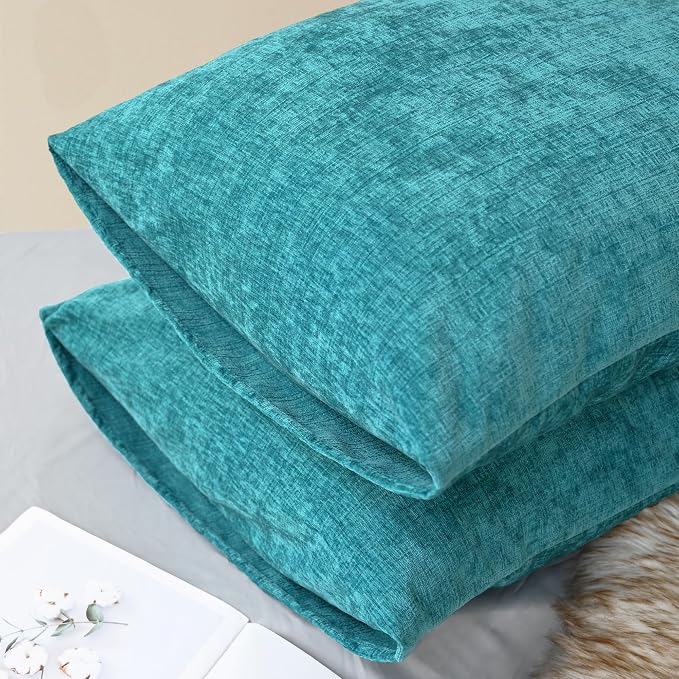 CaliTime Decorative Standard Throw Pillow Covers 26 X 20 Inches Lake Blue | - Image 4
