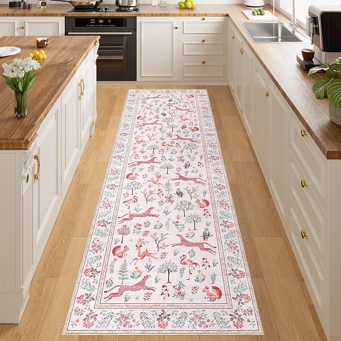 DUKINO 2.6x8 Rug for Hallway, Washable Kitchen Runner Rug Non Slip, Stain - Image 6