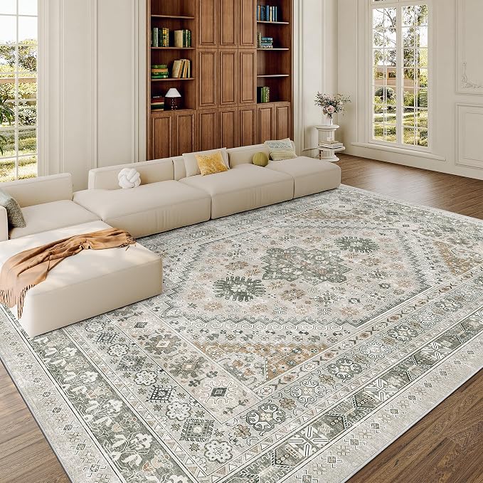 8x10 Area Rugs for Living Room, Large Washable Rug, Dining Room, Low Pile - Image 4