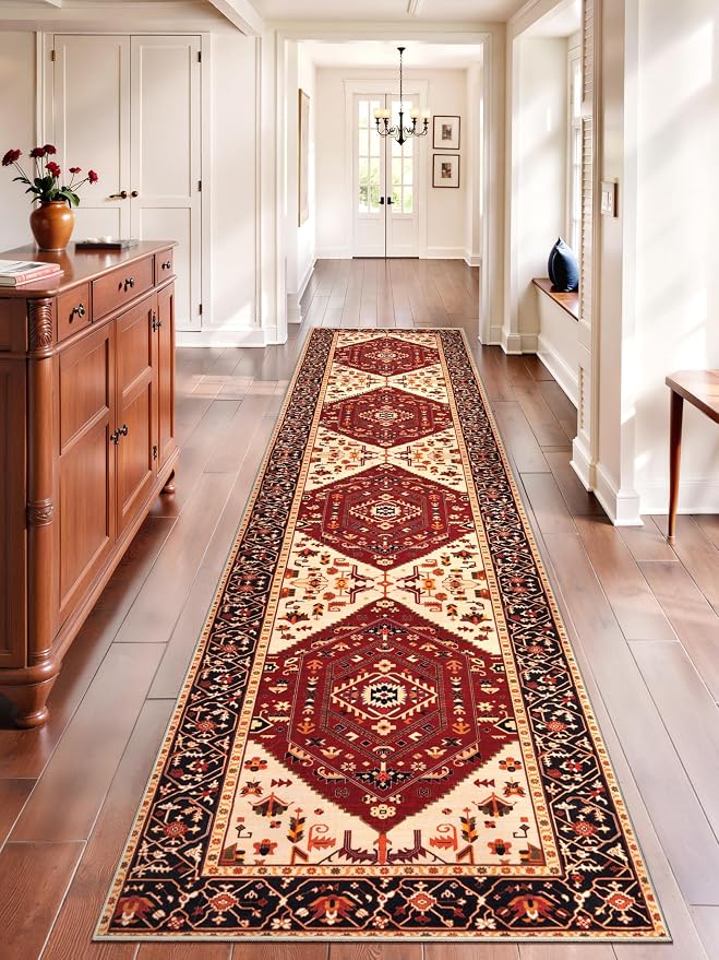 SERISSA 2'6"x12' Washable Non Slip Boho Runner Rug by SERISSAHomeDecorCollection