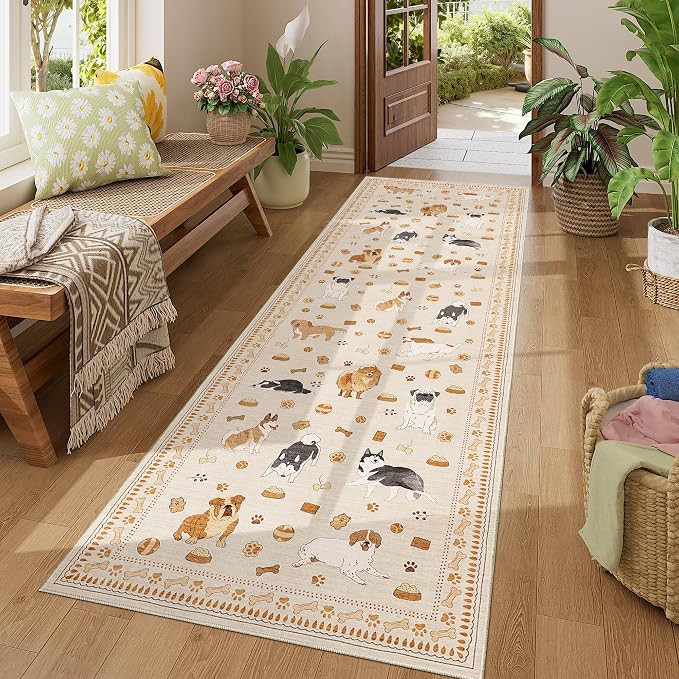 DUKINO 2x6 Kitchen Runner Rug, Washable Soft Non Slip Dog Rug, Low Pile - Image 7