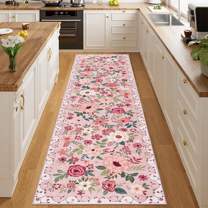DUKINO 2.6x10 Runner Rug for Hallway, Washable Kitchen Rugs Non Slip, Low Pile - Image 8
