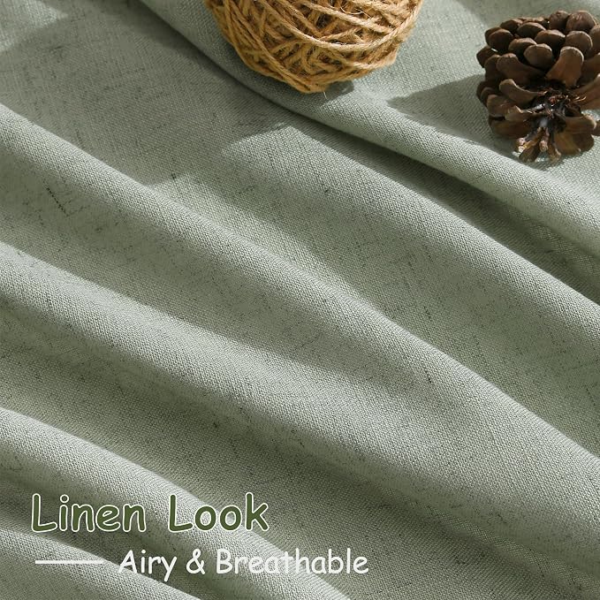 Desert Sage Linen Curtains 84 Inch Length 2 Panels Set - Image 5