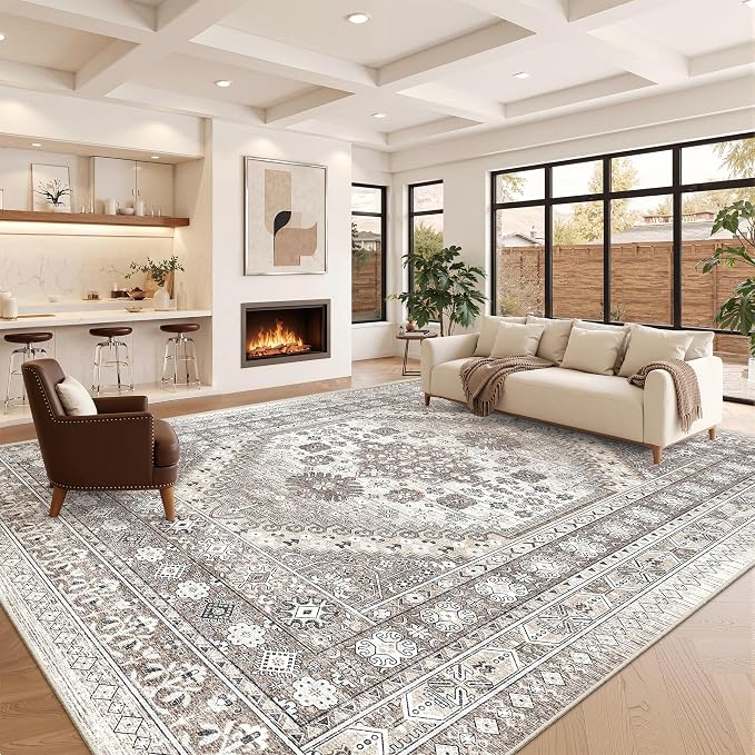 10x14 Area Rugs for Living Room, Large Washable Rug, Dining Room, Low Pile - Image 4