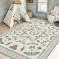5x7 Pink and Green Nursery Rug by HazoHaus