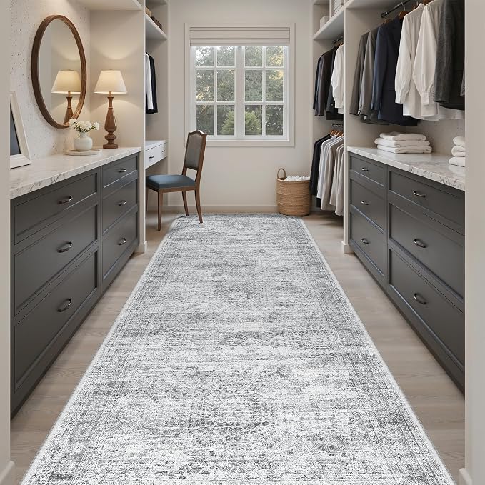 Soalmost Washable Hallway Runner Rug 4x10 Kitchen Entry Rugs Non-Slip, Stain - Image 3