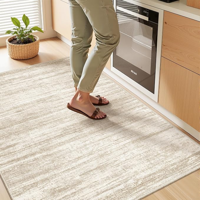 3x4 Rugs for Entryway, Washable Area Rug, Neutral Rug, Stain Resistant Indoor - Image 5