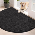 BEQHAUSE Dirt Trapper Door Mat 32" x 48" Half Circle Non Slip Rugs, Absorbent by BEQHAUSE