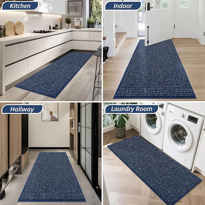 BEQHAUSE Dirt Trapper Door Mat 20" x 48", Non-Slip Washable Doormats, Low - Image 8