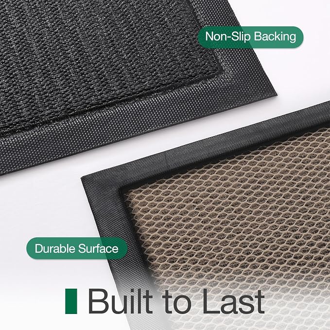 LUMI Outside Welcome Door Mat 24x36, Non-Slip Durable Rubber Easy Clean | Hello - Image 8